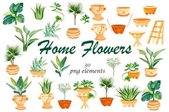Download House Plants, Boho Home Decor Watercolor - House plant Collection