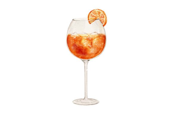 Download Hand-Painted Aperol Spritz Watercolor - Paint Collection